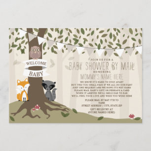Invitación Woodland Creature Social Distance Baby Shower