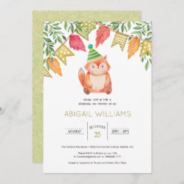 Invitación Woodland Cute Baby Fox Baby Shower