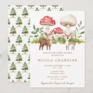 Invitación Woodland Deer Baby Shower