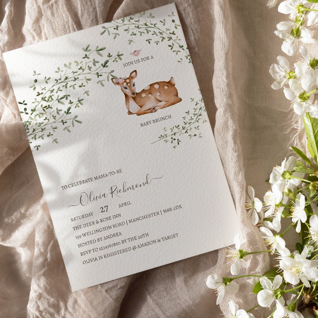 Invitación Woodland Deer Baby Shower (Subido por el creador)