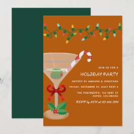 Invitación Woodland Ember Christmas Holiday Cocktail Party