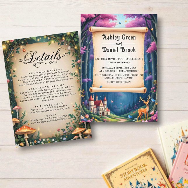 Invitación Woodland Enchanted Forest Castle Fairytale Boda (Subido por el creador)