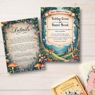 Invitación Woodland Enchanted Forest Castle Fairytale Boda