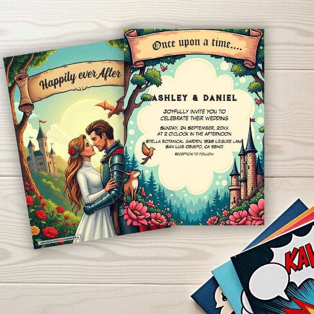 Invitación Woodland Enchanted Forest Castle Fairytale Wedding (Subido por el creador)
