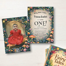 Invitación Woodland Enchanted Forest Fairytale 1st Birthday