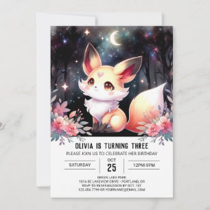 Invitación Woodland Enchanted Fox Birday digital