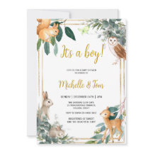 Woodland Es un niño Baby Shower