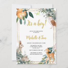 Invitación Woodland Es un niño Baby Shower