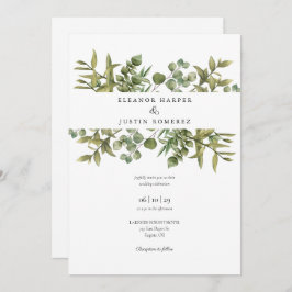 Invitación Woodland Eucalyptus Greenery Boda