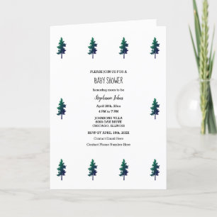 Invitación Woodland Evergreen Trees Boho Baby Shower Boy Chic