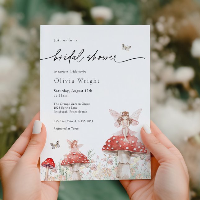 Invitación Woodland Fairy Mushroom Bridal Shower (Subido por el creador)