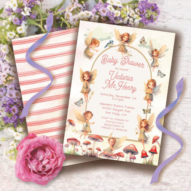 Invitación Woodland Fairy Toadstool Baby Shower (Subido por el creador)