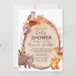 Invitación Woodland Fall Autumn Baby Shower