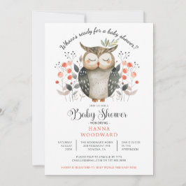 Invitación Woodland Forest Animal Owl Baby Shower