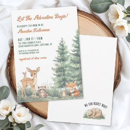 Invitación Woodland Forest Animals Adventure Baby Shower