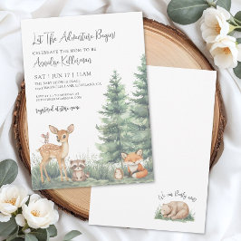 Invitación Woodland Forest Animals Adventure Baby Shower