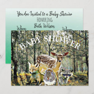Invitación Woodland Forest Animals Baby Shower