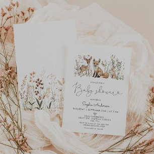 Invitación Woodland Forest Animals Baby Shower