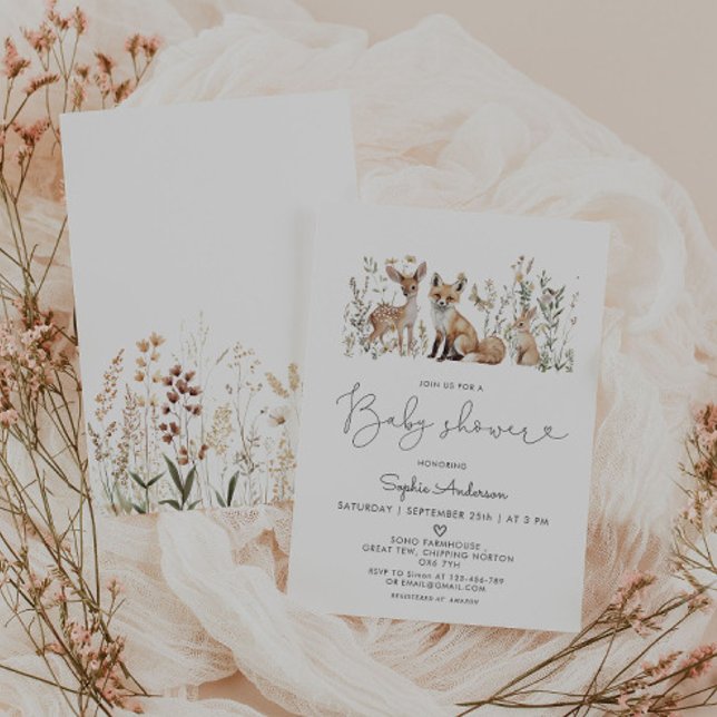 Invitación Woodland Forest Animals Baby Shower (Subido por el creador)