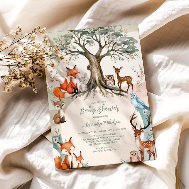 Invitación Woodland Forest Animals Baby Shower (Subido por el creador)