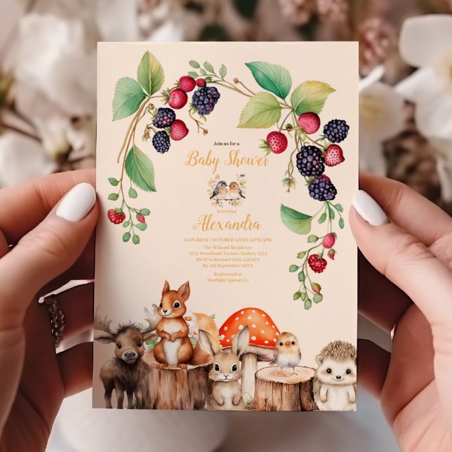 Invitación Woodland Forest Animals Baby Shower (Subido por el creador)