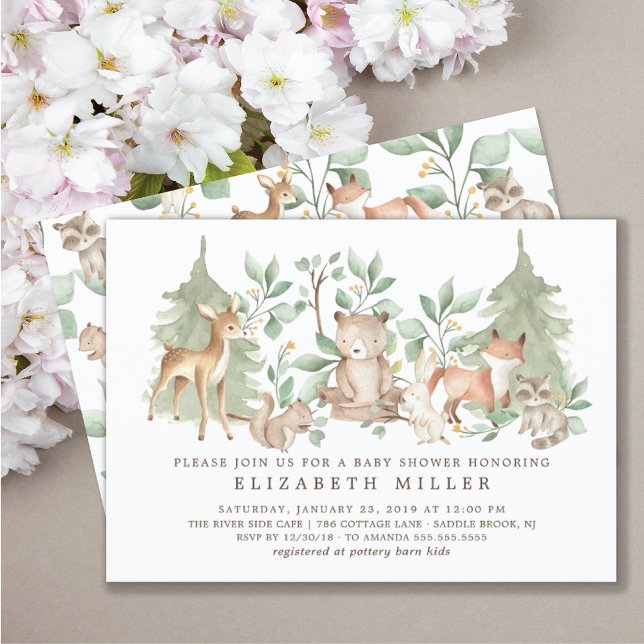 Invitación Woodland Forest Animals Baby Shower (Subido por el creador)