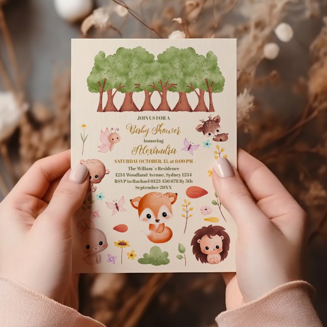 Invitación Woodland Forest Animals Baby Shower (Subido por el creador)