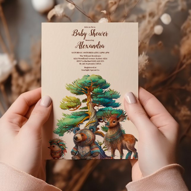 Invitación Woodland Forest Animals Baby Shower (Subido por el creador)
