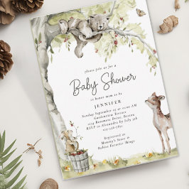 Invitación Woodland Forest Animals Baby Shower