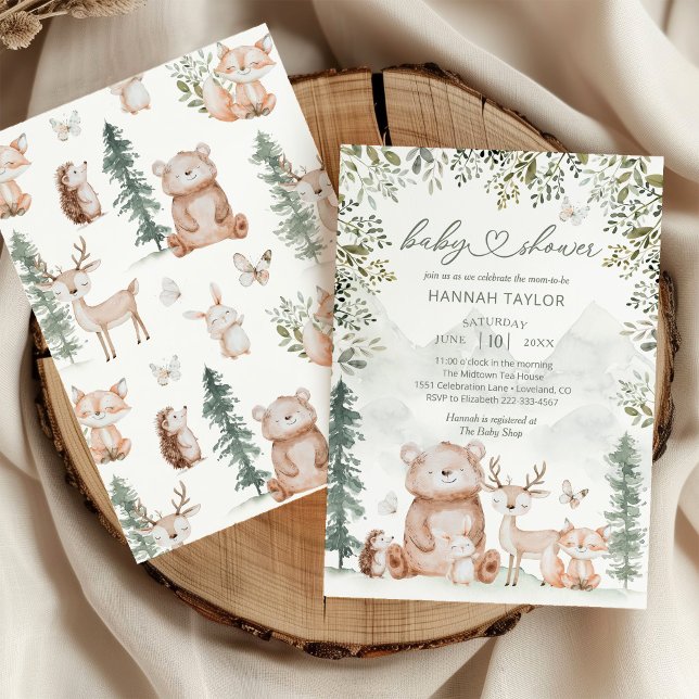 Invitación Woodland Forest Animals Baby Shower (Subido por el creador)
