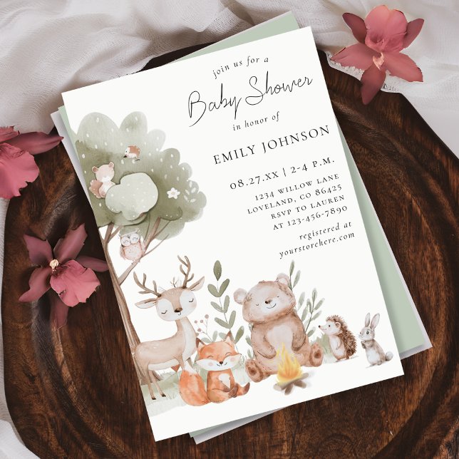 Invitación Woodland Forest Animals Baby Shower (Subido por el creador)