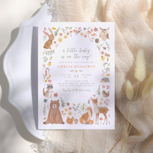 Invitación Woodland Forest Animals Baby Shower