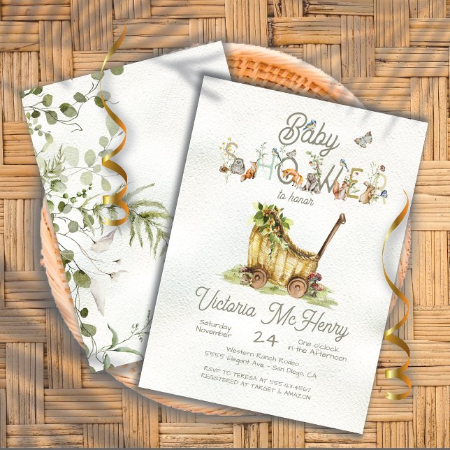 Invitación Woodland Forest Animals Boho Baby Shower (Subido por el creador)