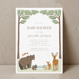 Invitación Woodland Forest Animals Boy Baby Shower