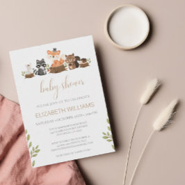 Invitación Woodland Forest Animals Gender Neutral Baby Shower