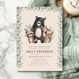 Invitación Woodland Forest Animals Gender Neutral Baby Shower