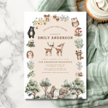 Woodland Forest Animals Gender Neutral Baby Shower