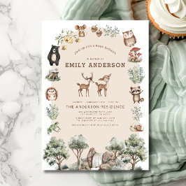 Invitación Woodland Forest Animals Gender Neutral Baby Shower