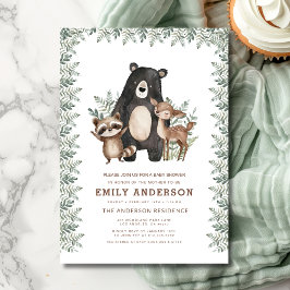 Invitación Woodland Forest Animals Gender Neutral Baby Shower