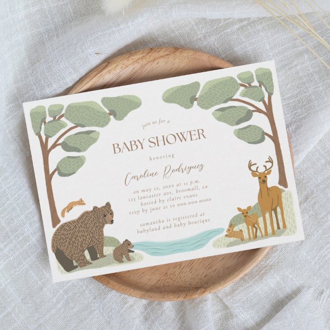 Invitación Woodland Forest Animals Gender Neutral Baby Shower (Subido por el creador)