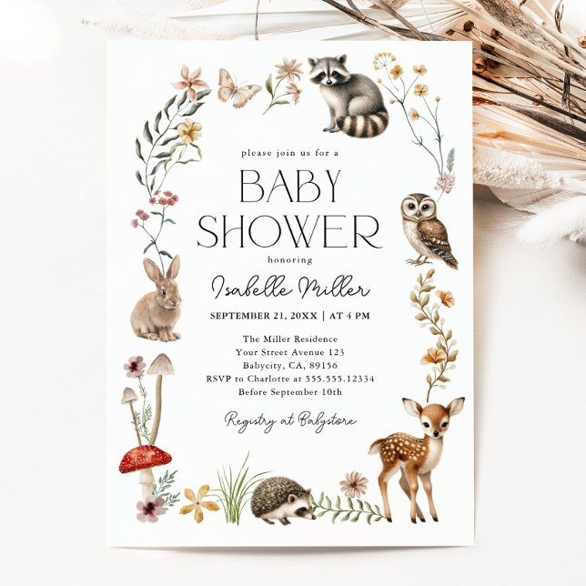 Invitación Woodland Forest Animals Gender Neutral Baby Shower (Subido por el creador)