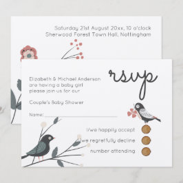 Invitación Woodland Forest Animals Parejas BABY SHOWER