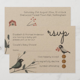 Invitación Woodland Forest Animals Parejas BABY SHOWER