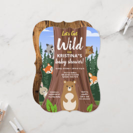 Invitación Woodland Forest Baby Animals Baby Shower
