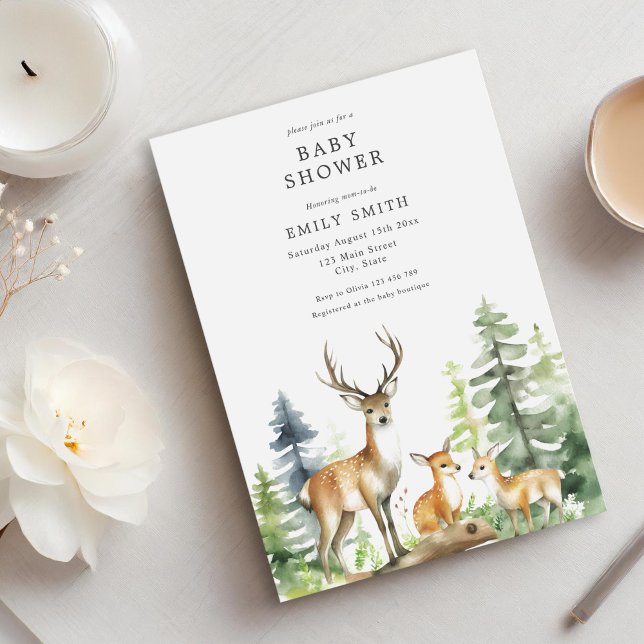 Invitación Woodland Forest Baby Shower (Subido por el creador)