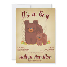 Woodland Forest Bear Cub Boy Mother Baby Shower