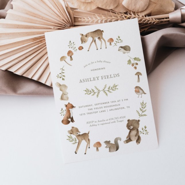 Invitación Woodland Forest Creations Baby Shower (Subido por el creador)