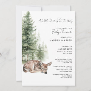 Invitación Woodland Forest Deer Baby Shower