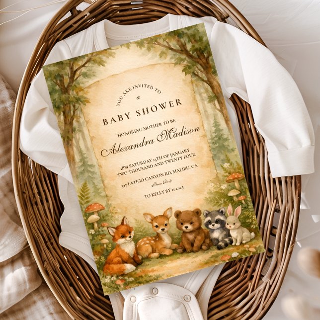 Invitación Woodland Forest Friends Baby Shower (Subido por el creador)