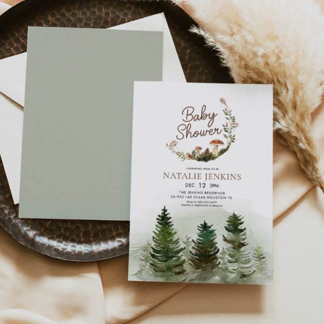Invitación Woodland Forest Gender Neutral Baby Shower (Subido por el creador)